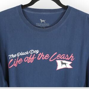 Black Dog "Life off the Leash" Large Long-Sleeve Navy T-Shirt Martha's Vineyard